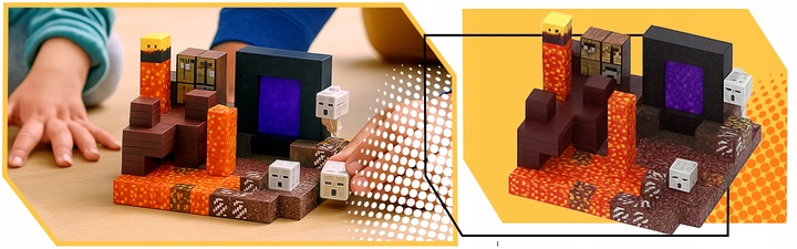 Magnetyczne Klocki Konstrukcyjne Świat Kostki Zestaw 132EL + 4 figurki Liczba elementów 132